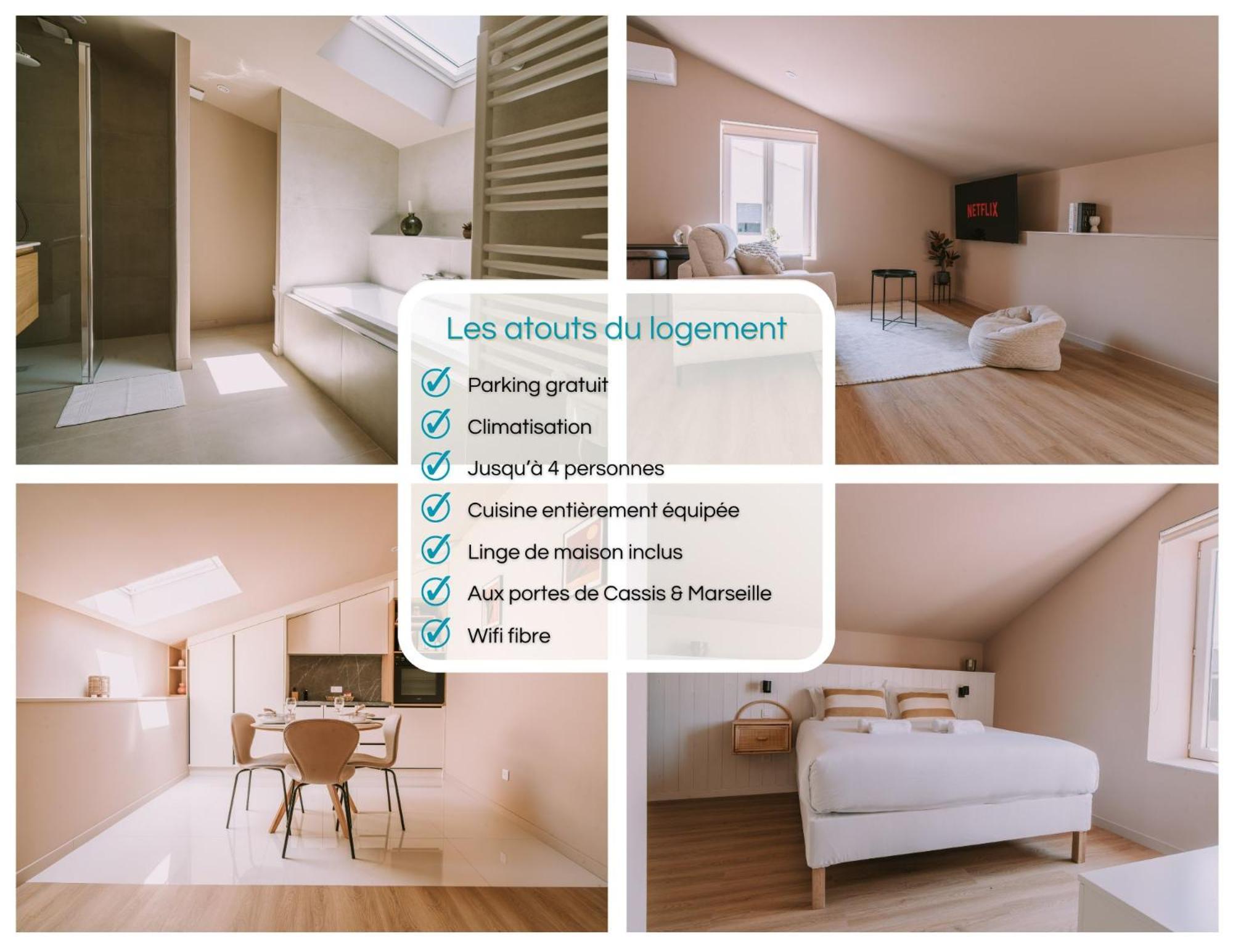 Quietude-Loft Neuf-Clim & Parking Apartment Roquefort-la-Bedoule Ngoại thất bức ảnh